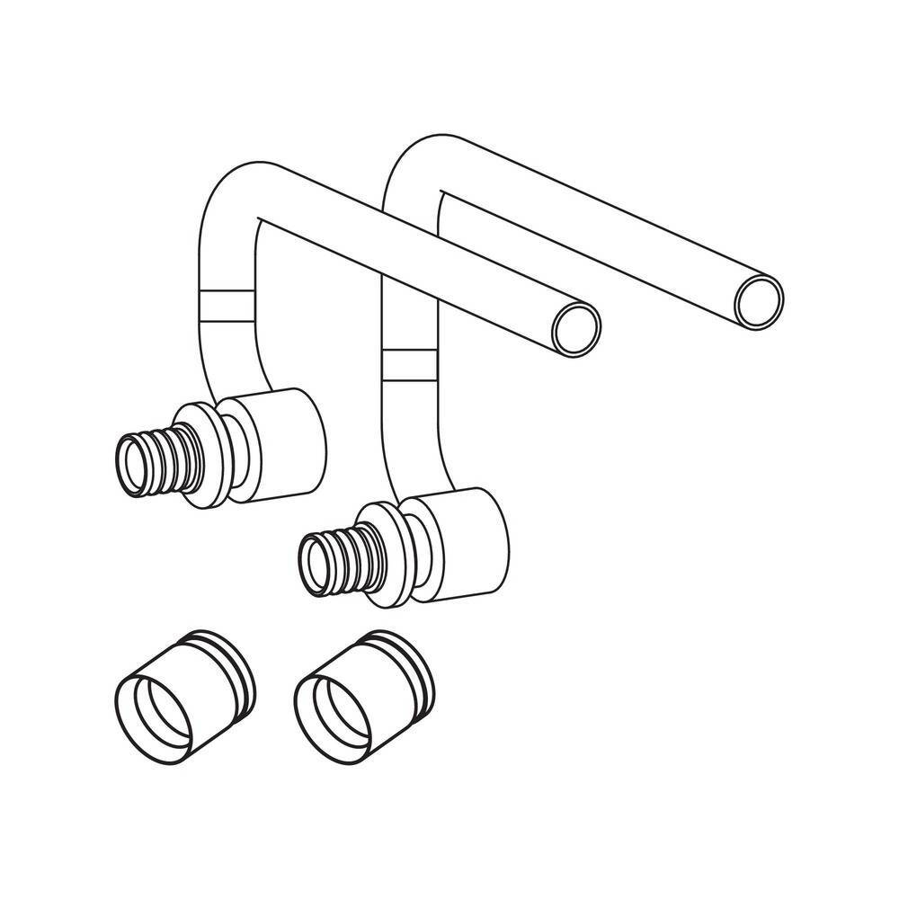 REHAU SL-комплект двух Левых концевых C-образных трубок с гильзами 16-12x1.0 для подключения радиаторов (11372481003)
