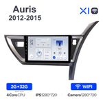 Teyes X1 10,2"для Toyota Auris 2012-2015 (прав)