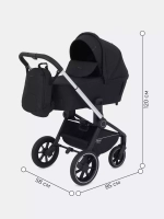 Коляска детская MOWBaby "ZOOM"PU (2в1) RA086 Silver Black