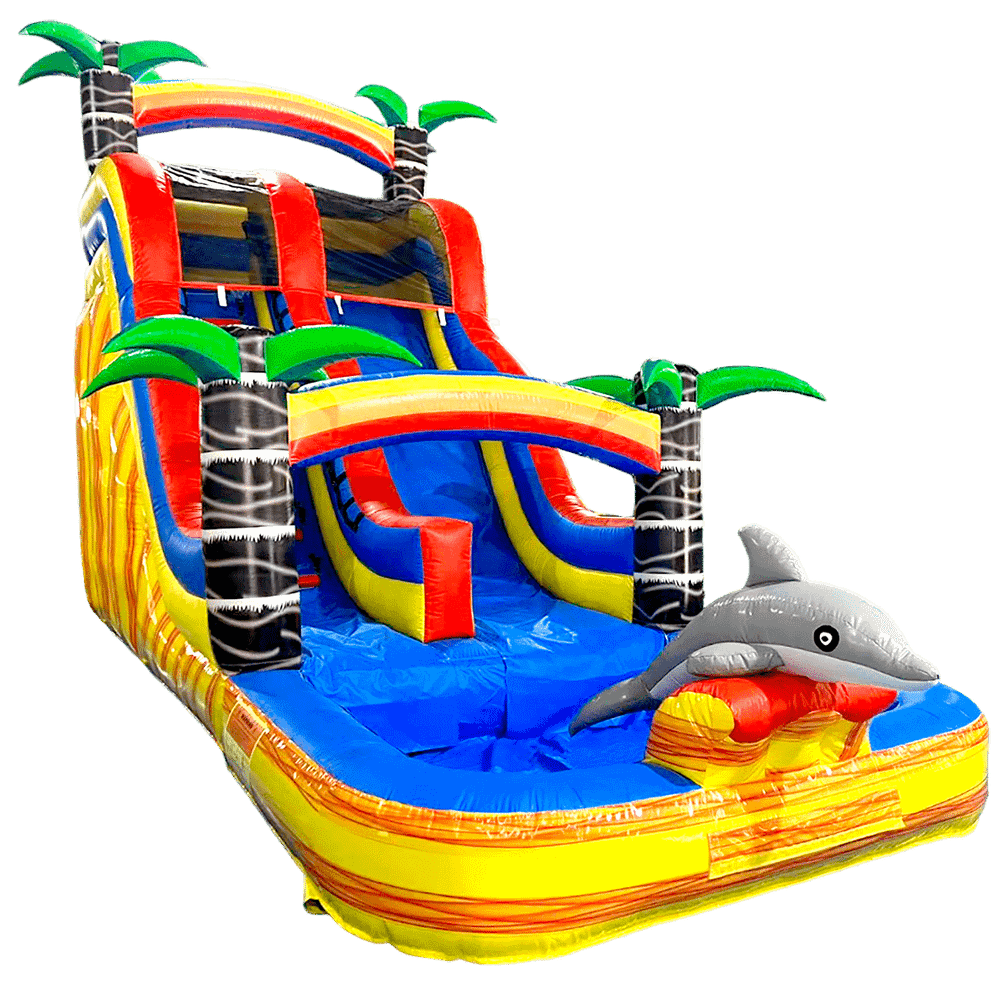 Водная горка «Волна дельфина» с бассейном, 8×3,3×5,4 м