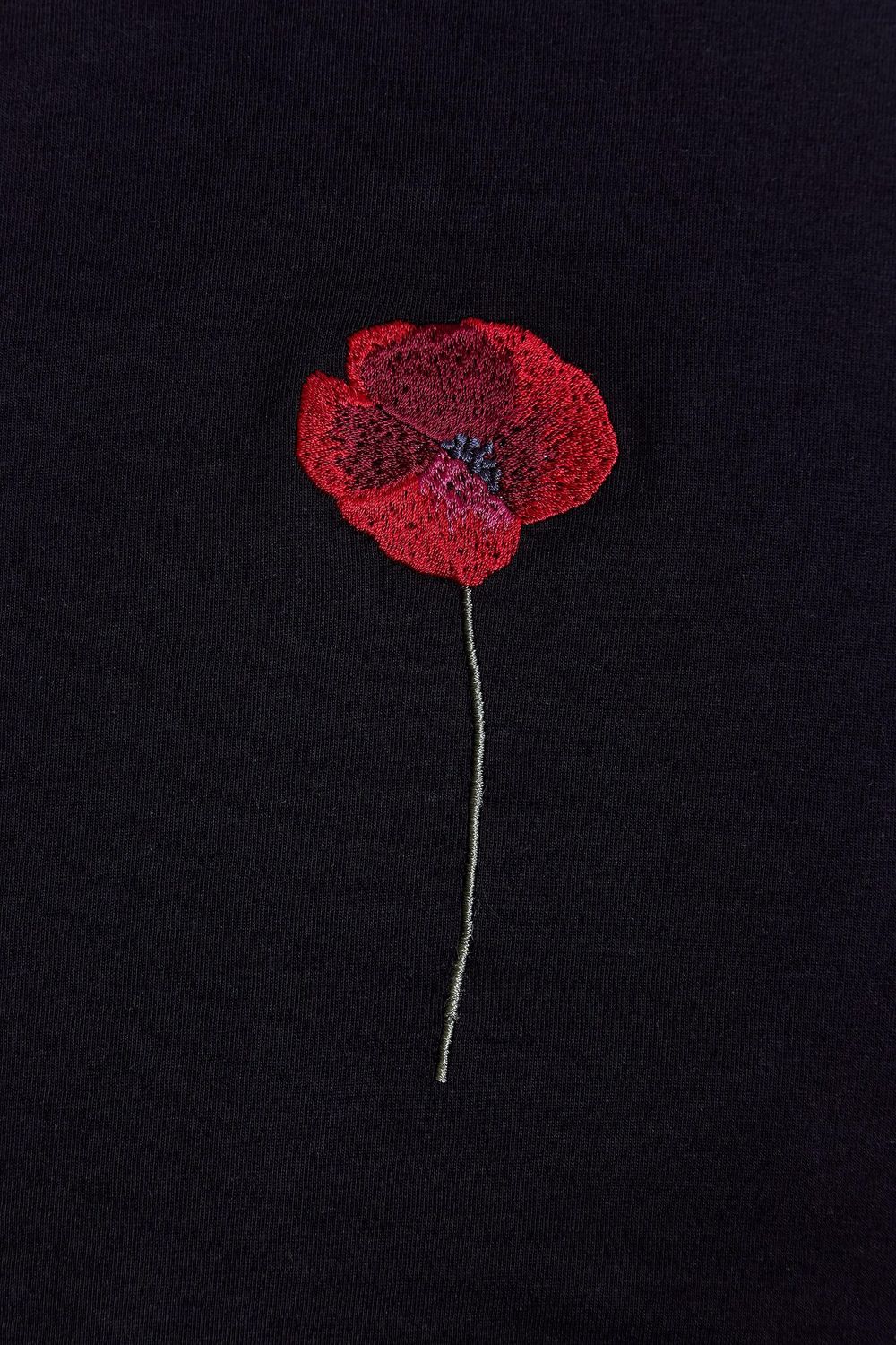 Лонгслив Гербарий Мак Черный