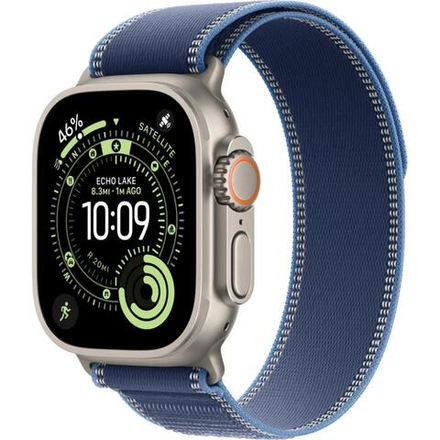 Часы Apple Watch Ultra 3, 49 мм, Natural Titanium, ремешок Trail синего (2025)