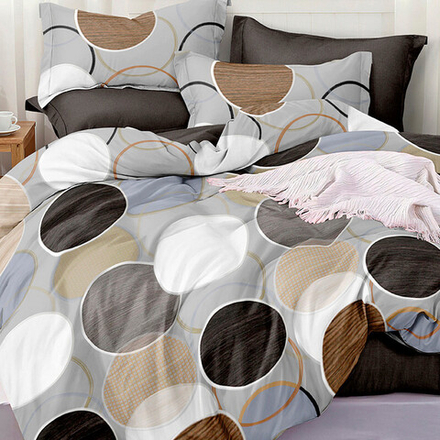 Комплект постельного белья "ВЛ. КРУГИ", поплин, 100% хлопок, Россия.
