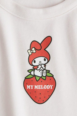 H&M Топ с принтом, светло-розовый