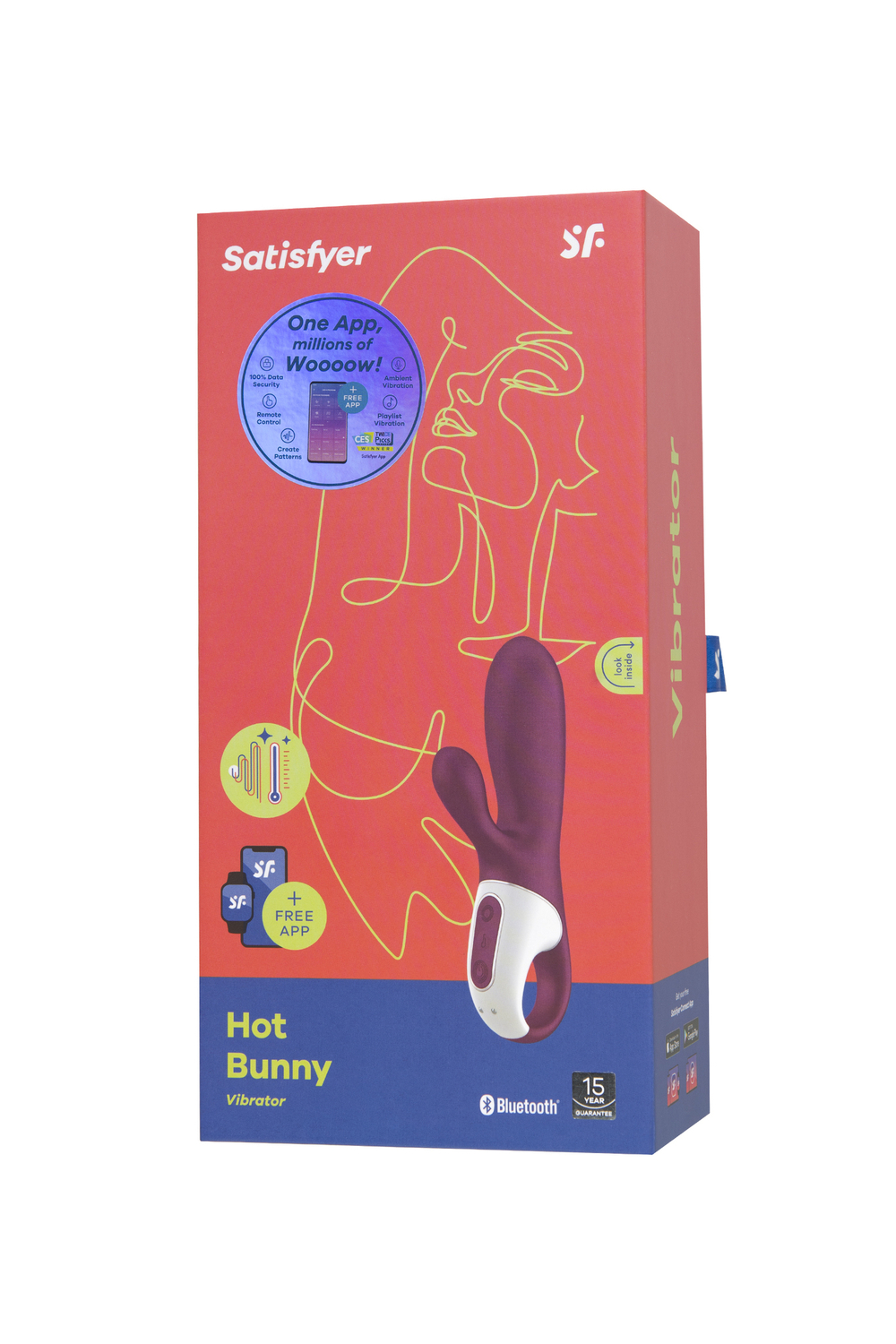 Вибратор Satisfyer Hot Bunny с функцией нагрева красный 17,5 см
