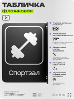 Табличка Спортзал флажковая на стену, двусторонняя с крепежом, 19 х 25 см, для офиса, кафе, отеля, серия COSMO, Айдентика Технолоджи