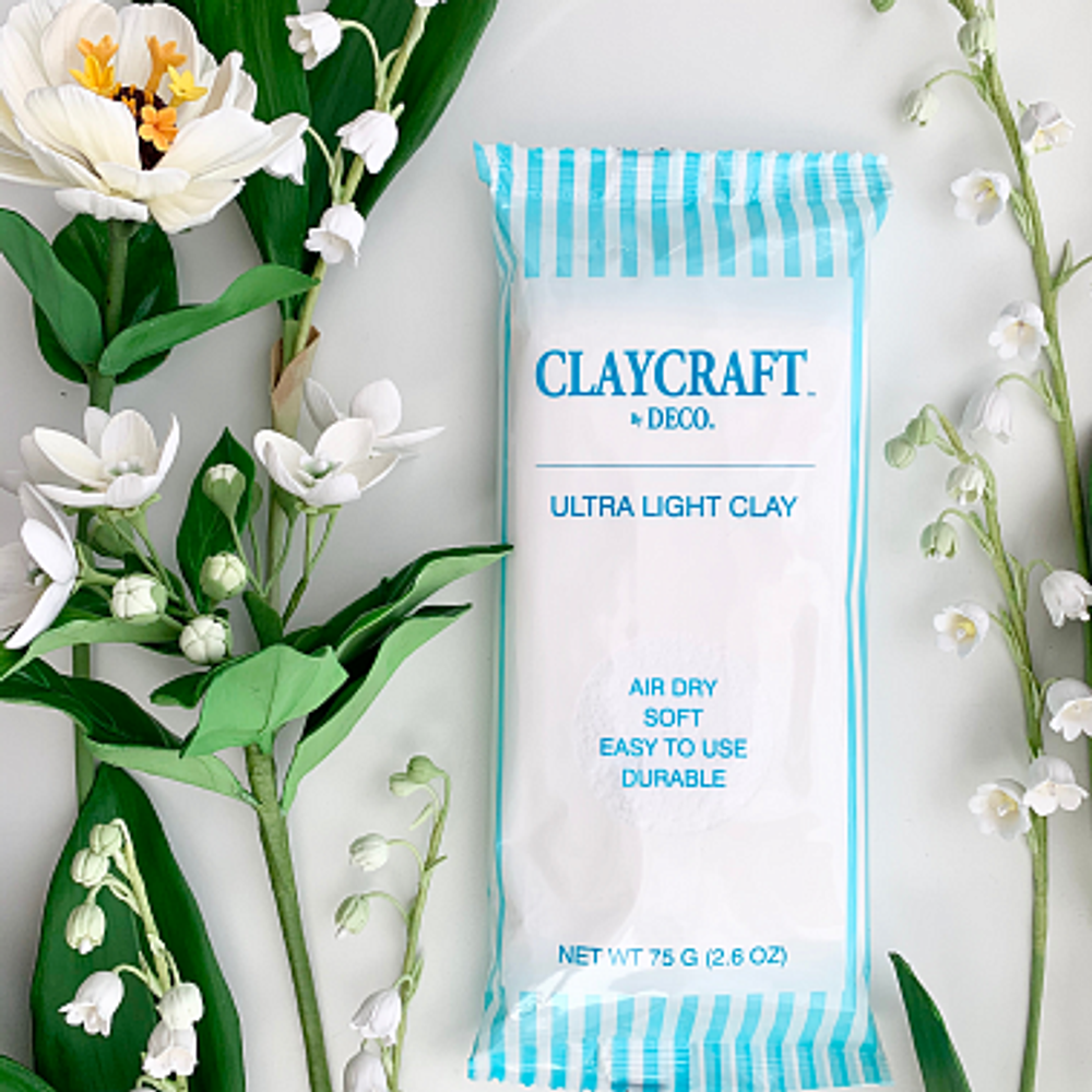 Полимерная самоотвердевающая зефирная глина для лепки Ultra Light Clay (Белая, 75 гр, Япония) Ультра