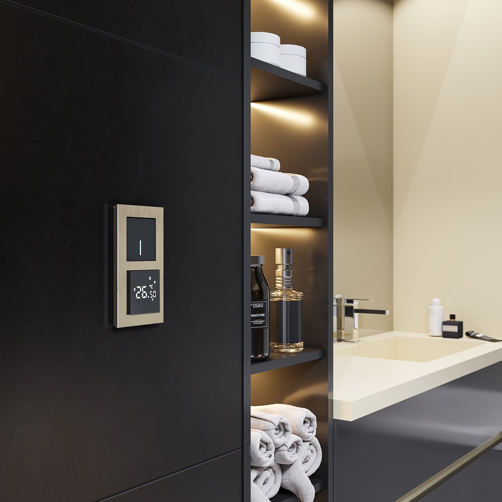 Умный сенсорный терморегулятор для теплого пола (черный)