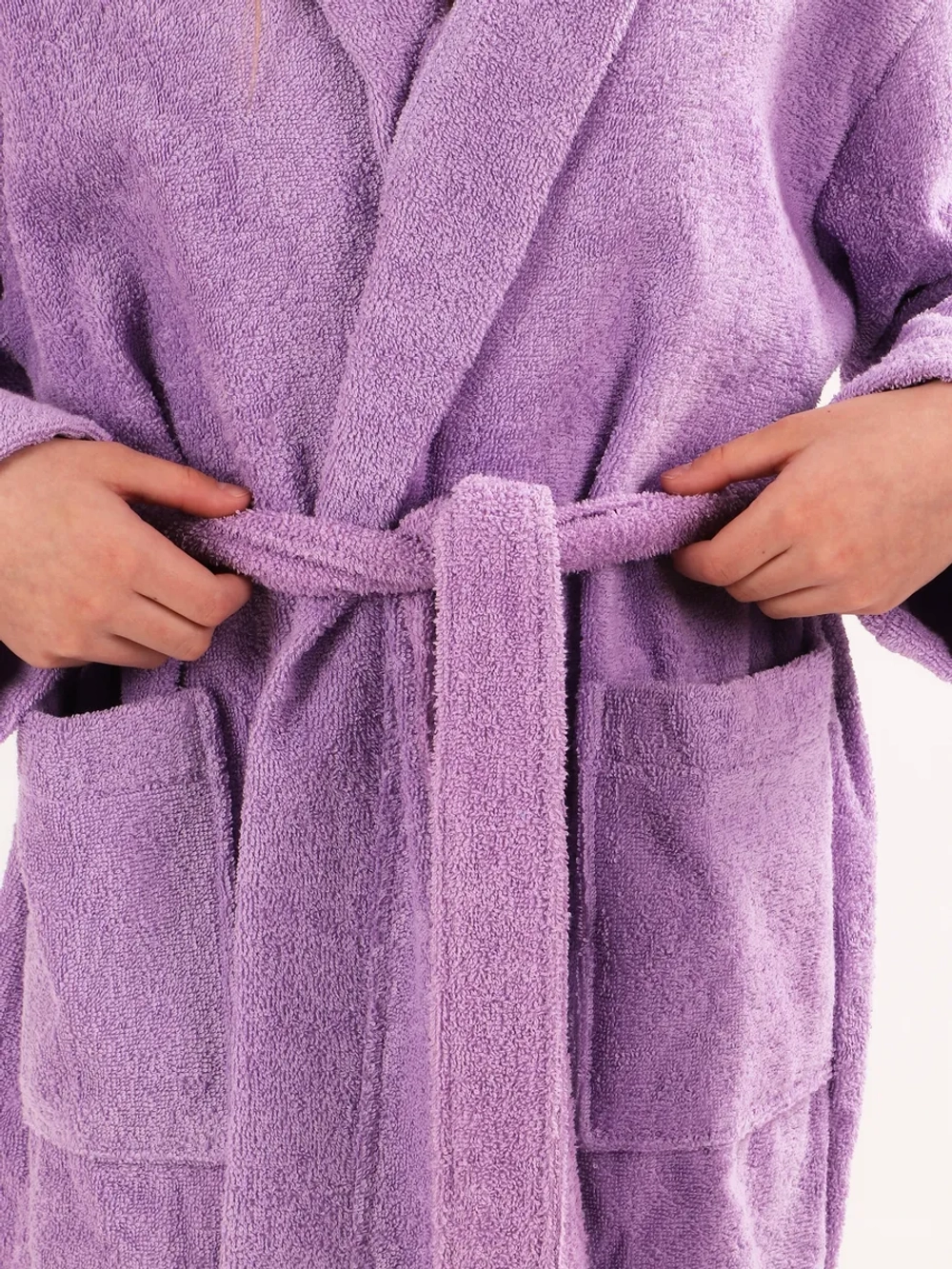 Халат детский махровый "Элит" с капюшоном, цвет: 805-Насыщ.сирень