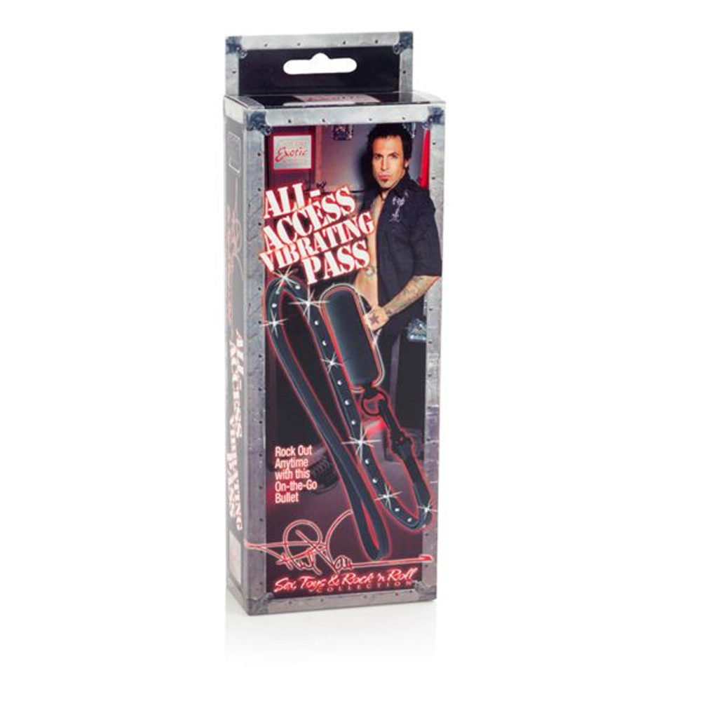 Виброяйцо на кожаном ремешке Phil Varone All Access Vibrating Pass (Цвет: черный)