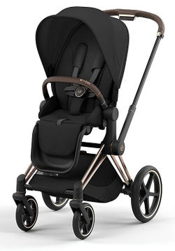 Коляска 3 в 1 Cybex Priam IV Rosegold complete и автокресло Aton S2 i-Size Ocean Blue Sepia Black