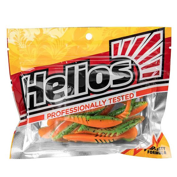Виброхвост Slash 2,64&#39;/6,7 см Pepper Green &amp; Orange 10шт. (HS-19-018) Helios