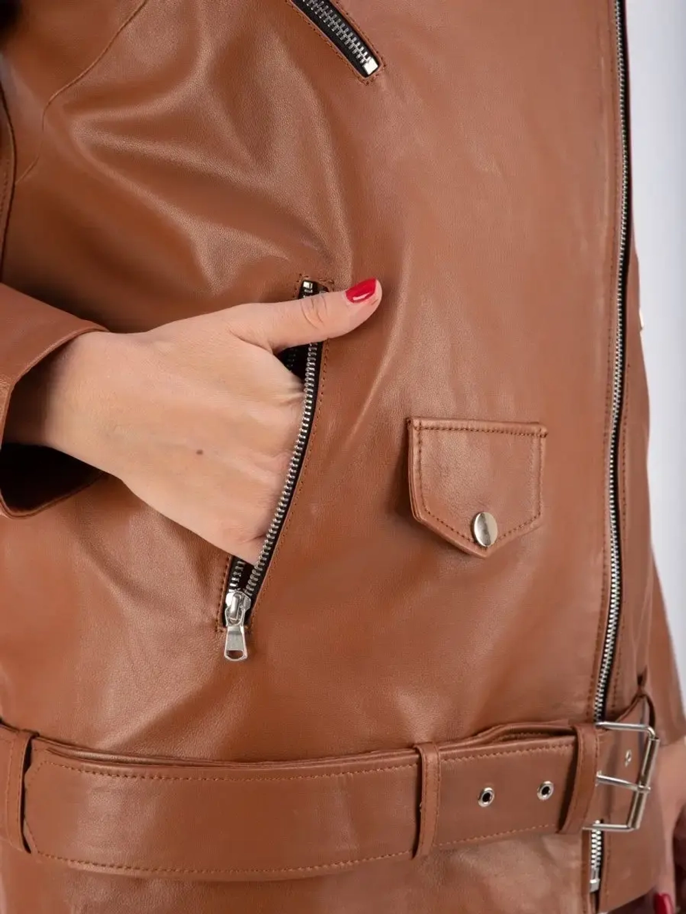 Косуха кожаная куртка женская Турция