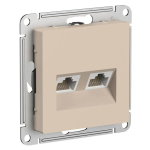 ATLASDESIGN РОЗЕТКА двойная компьютерная RJ45+RJ45 кат. 5e, механизм, ПЕСОЧНЫЙ