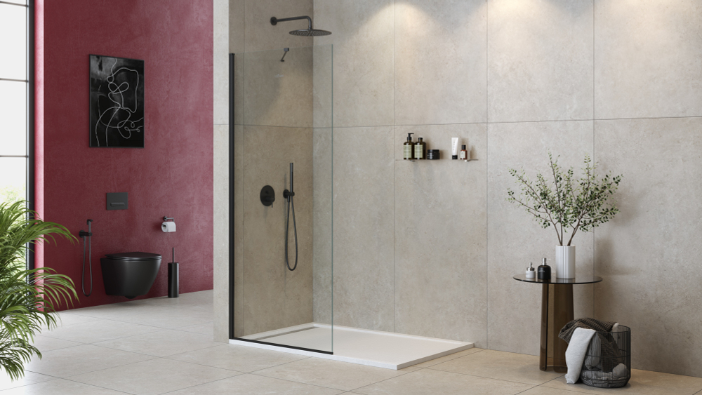 Душевая перегородка Cezares LIBERTA-L-1-TB-95-C-NERO