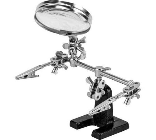 Зажим для пайки (Третья рука) с лупой Спарта