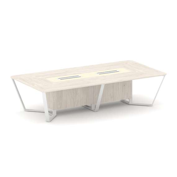 Steel Meet Стол переговорный прямоугольный KM-PR.B.SP-12 Денвер Светлый/Ваниль Глянец/Металл Белый 3