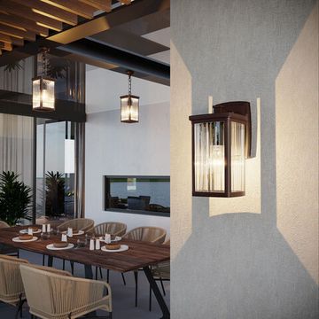 Настенный уличный светильник 1*Е27 GL 1006D кофейный Lame D Elektrostandard