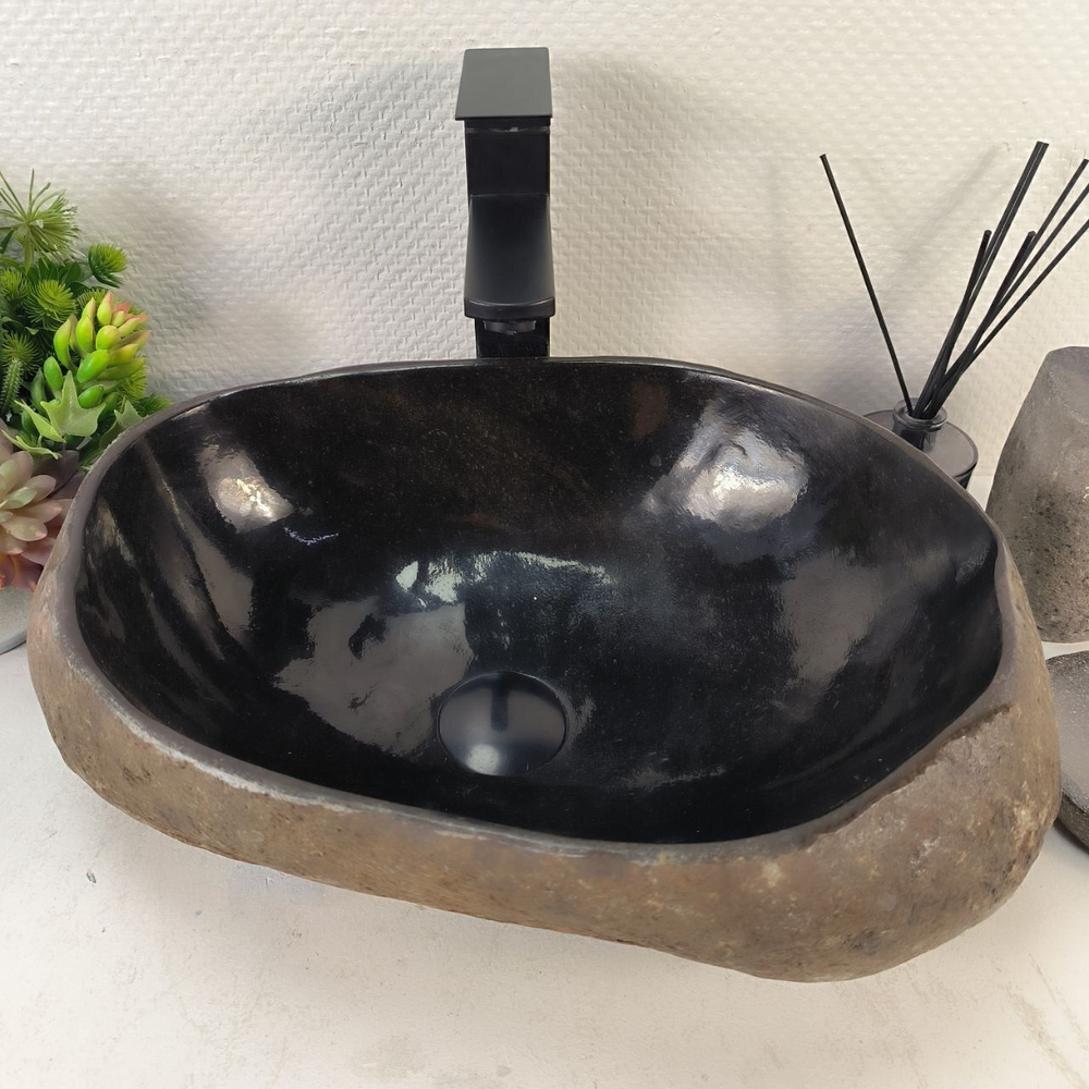 Каменная раковина из речного камня RS-05287 (45*34*15) 0861 из натурального камня