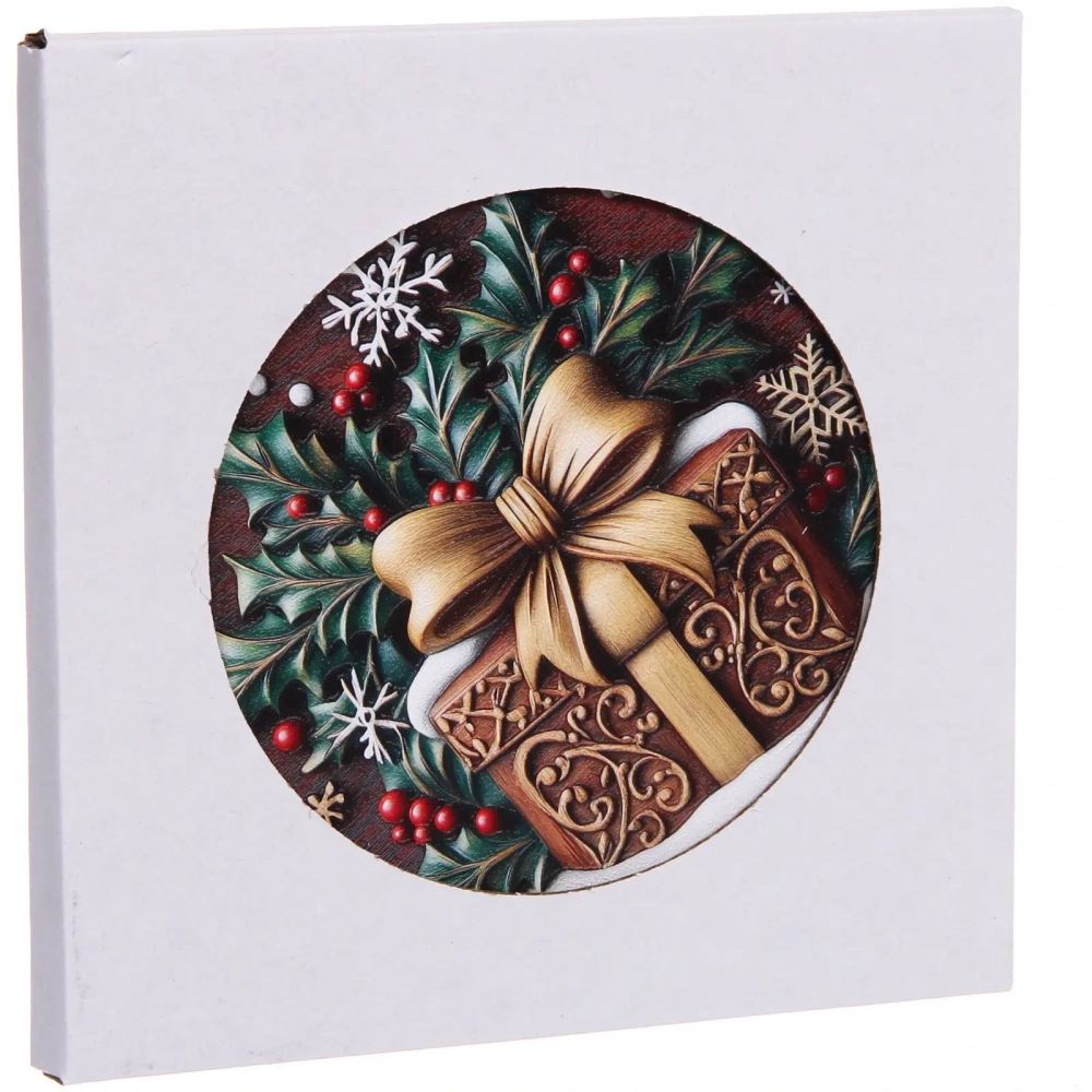 Подставка под горячее керамика 16см «Новогодний подарок»