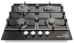 Варочная панель газовая HCG-469, стекло 4 конф, черная, эл.поджиг, газконтроль
