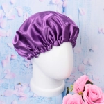 Шапочка атласная косметическая для сна и укладки волос «KLEVER», двухсторонняя, цвет пурпурная ночь, 58р