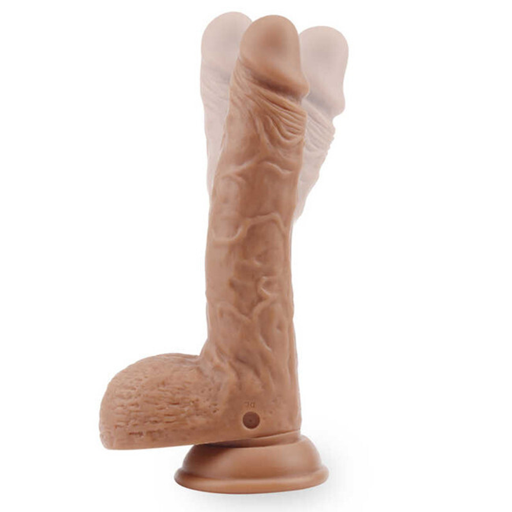 Фаллоимитатор на присоске с вибрацией и ротацией Max Vibrotation (Цвет: коричневый)