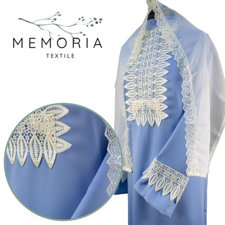 Платье ритуальное "Элит-2" с шарфом голубое