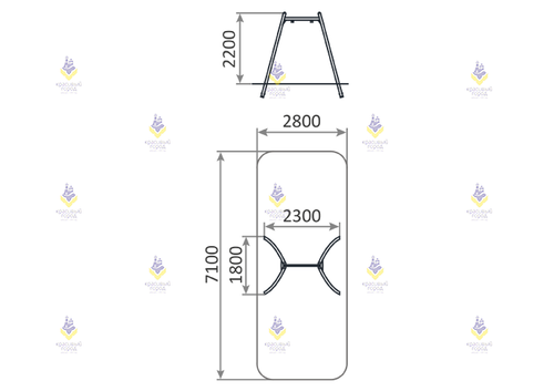 Качели металлические тип-1 с местом для 1 подвеса