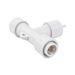 UTC-F90 Y3 WHITE Соединитель для гирлянд серии F90RPO. Т-образный. 1 вход-2 выхода. Белый. ТМ Uniel