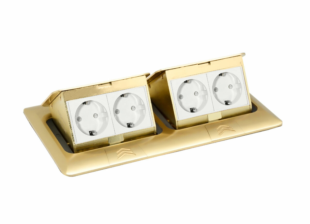 Выдвижной блок на 4+4 модуля,  латунь