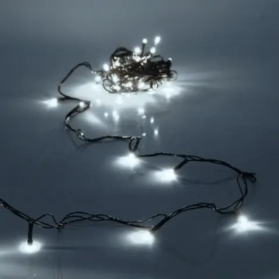 Гирлянда для дома НИТЬ 3 м 20 ламп LED черный пров.,8 реж, IP-20, Белый