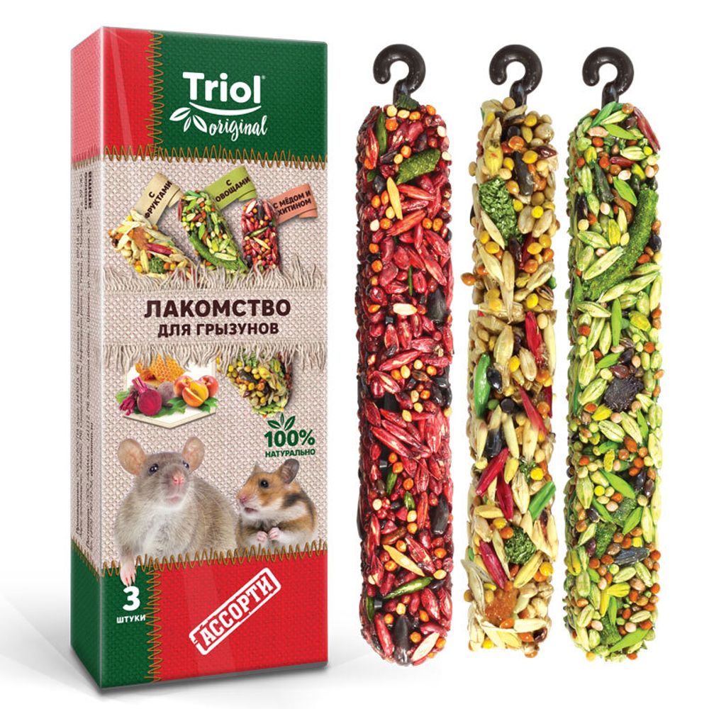 Лакомство для грызунов "Ассорти" 75г, Triol Original