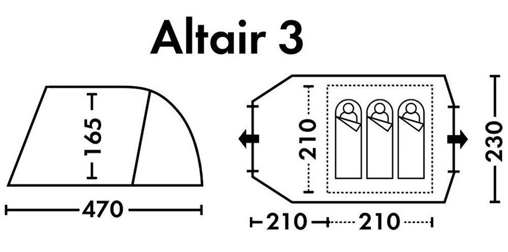 Трехместная палатка FHM Altair 3 с большим тамбуром