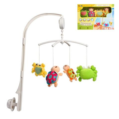 Карусель муз. Mioshi Baby "Забавные зверюшки" (музык., заводн., мягк. игрушки)