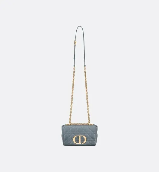 Сумка Dior Caro, модель маленького формата темно-серый