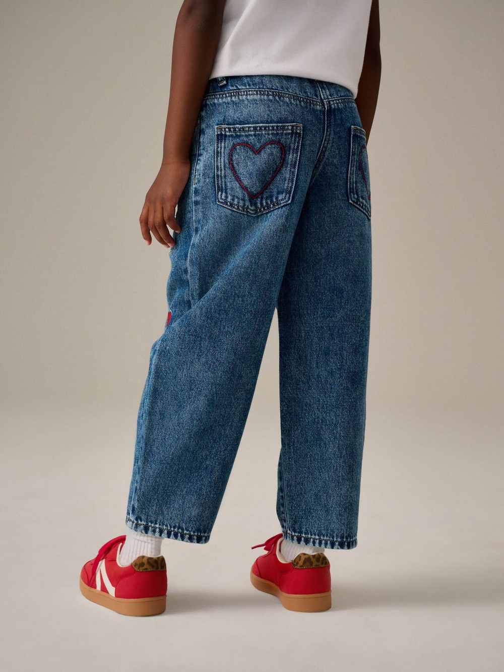 Джинсы с вышивкой для девочки Next B51-935, Синий