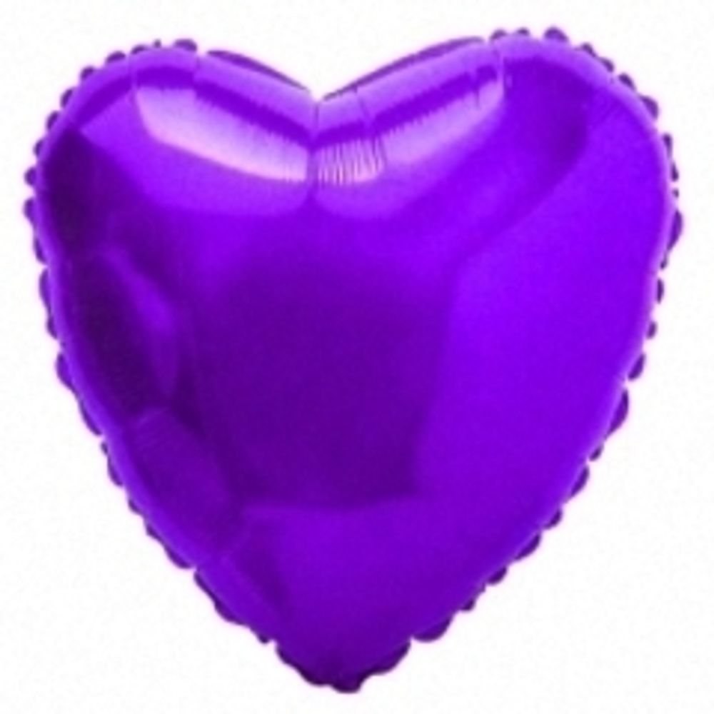 Шар F 32"/78 см Сердце, Фиолетовый, 1 шт. (БГ-70)