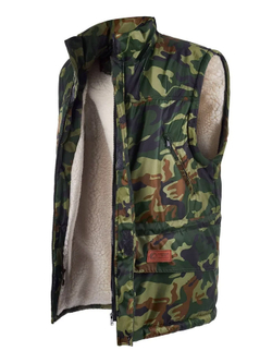 Куртка-жилет на меху из овечьей шерсти с отстегивающимися рукавами и капюшоном