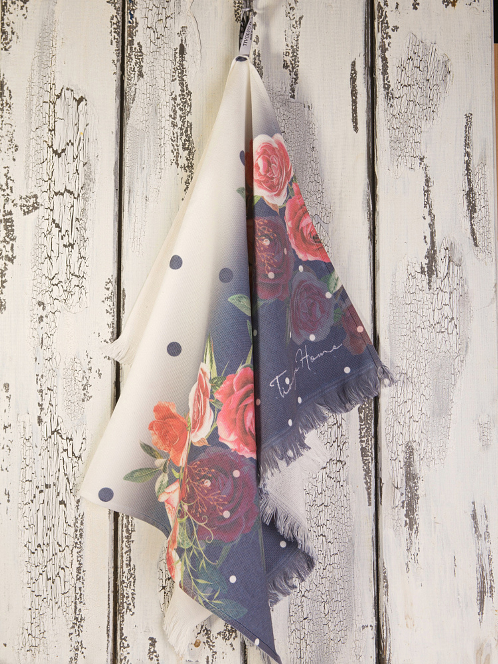 Полотенце кухонное 50x70 Tivolyo home Point Rose синее