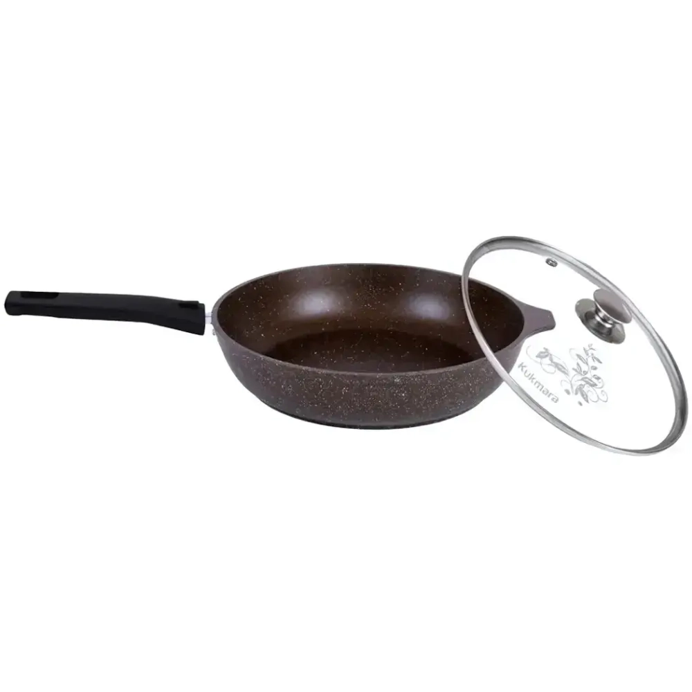 Сковорода 26*6см со съемной ручкой, стеклянной крышкой кофейный мрамор смк26604а