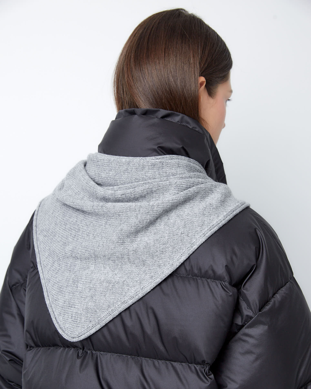 Косынка из смесового кашемира светло серый