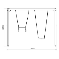 Деревянные качели с трапецией
