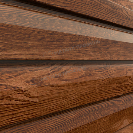 Сайдинг металлический Корабельная доска ECOSTEEL Глянец 0,5мм Дуб мореный