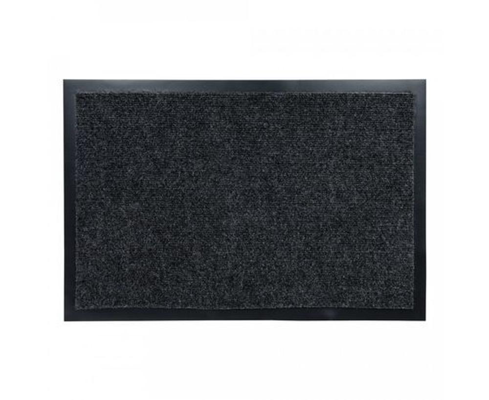 Коврик придверный влаговпитывающий ребристый 50х80см высота ворса 0,5см серый полиэстер подложка ПВХ 24192 TRIP VORTEX