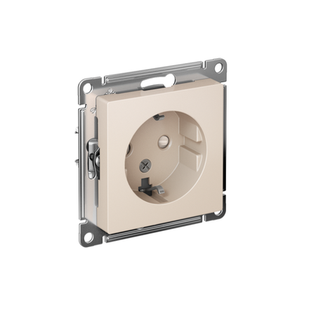 Розетка 1-м СП AtlasDesign 16А IP20 с заземл. защ. шторки механизм беж. SE ATN000245