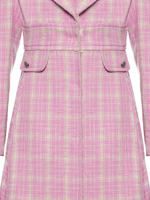 Женское пальто розовое в клетку