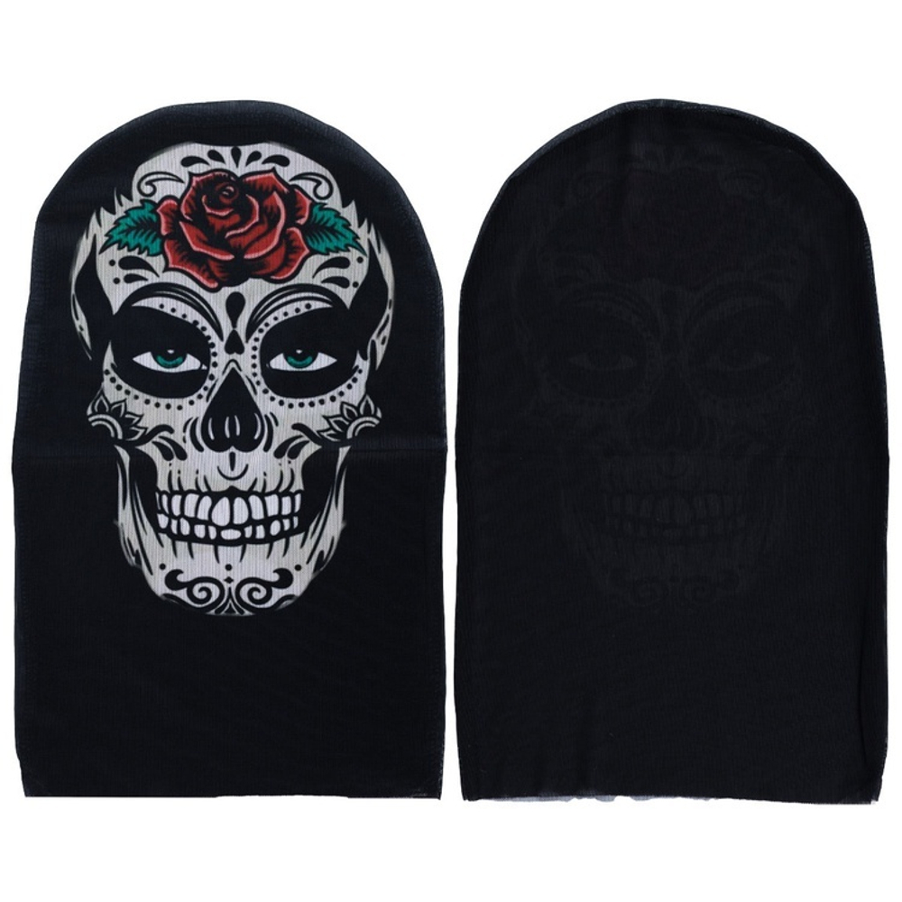 Маска тканевая "Череп с розой"