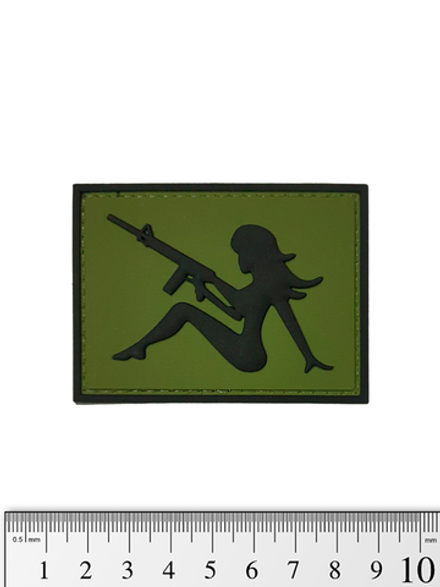 Шеврон Girl With Rifle PVC. Олива