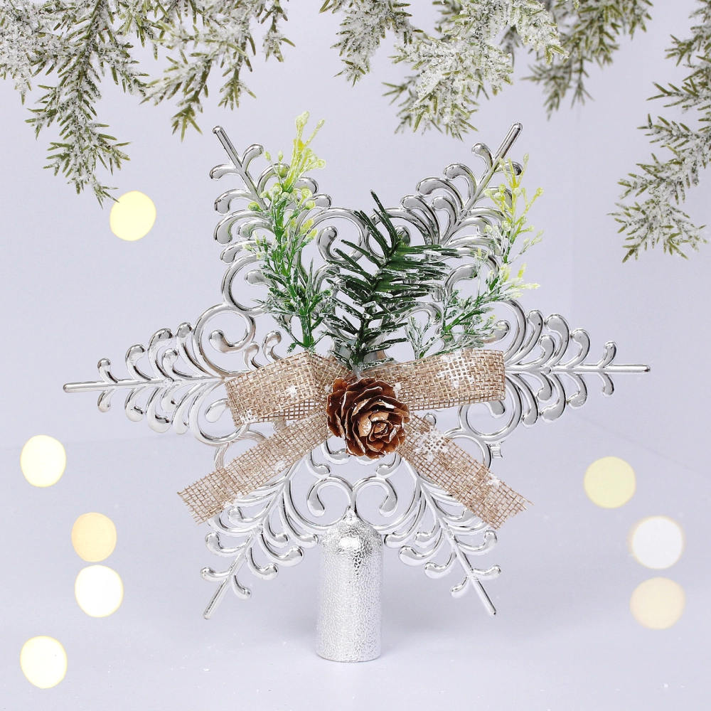 Звезда на ёлку 19*19 см «Хвойная», Серебро